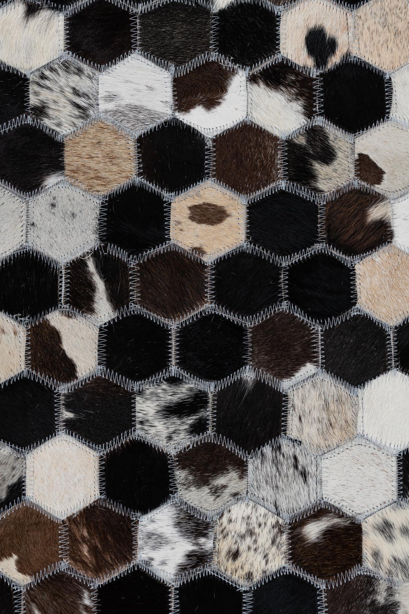 8' 1 x 10' Cowhide Leather Rug