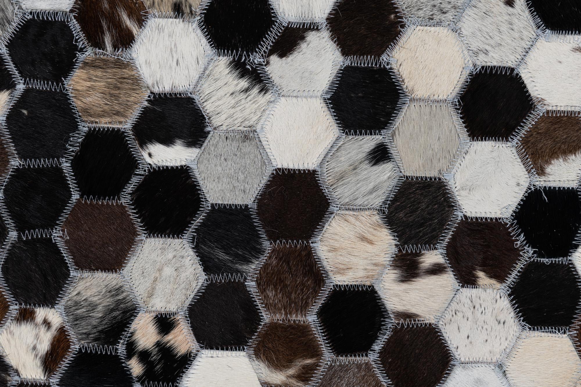 8' 1 x 10' Cowhide Leather Rug
