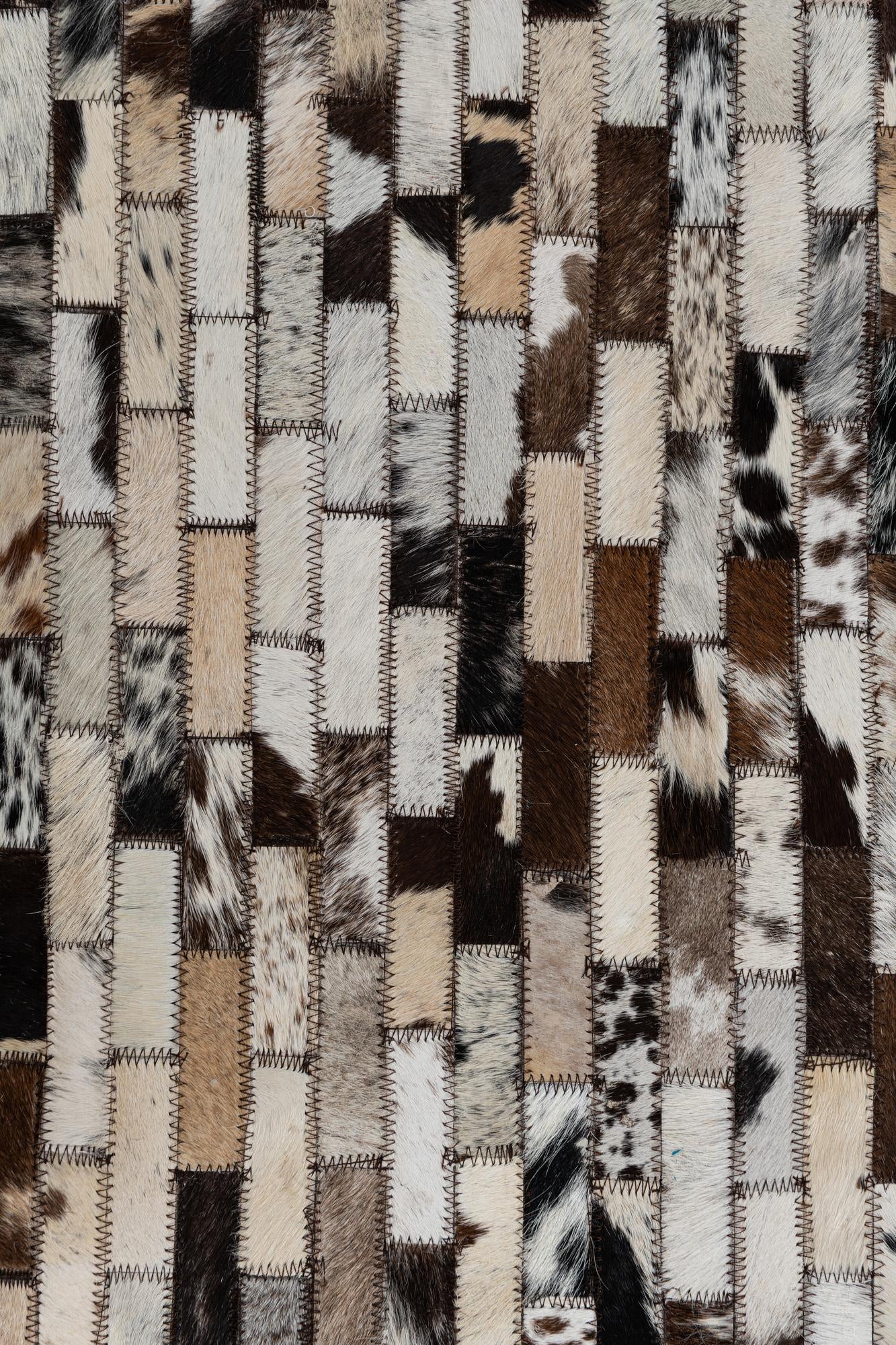 8' 2 x 9' 9 Cowhide Leather Rug