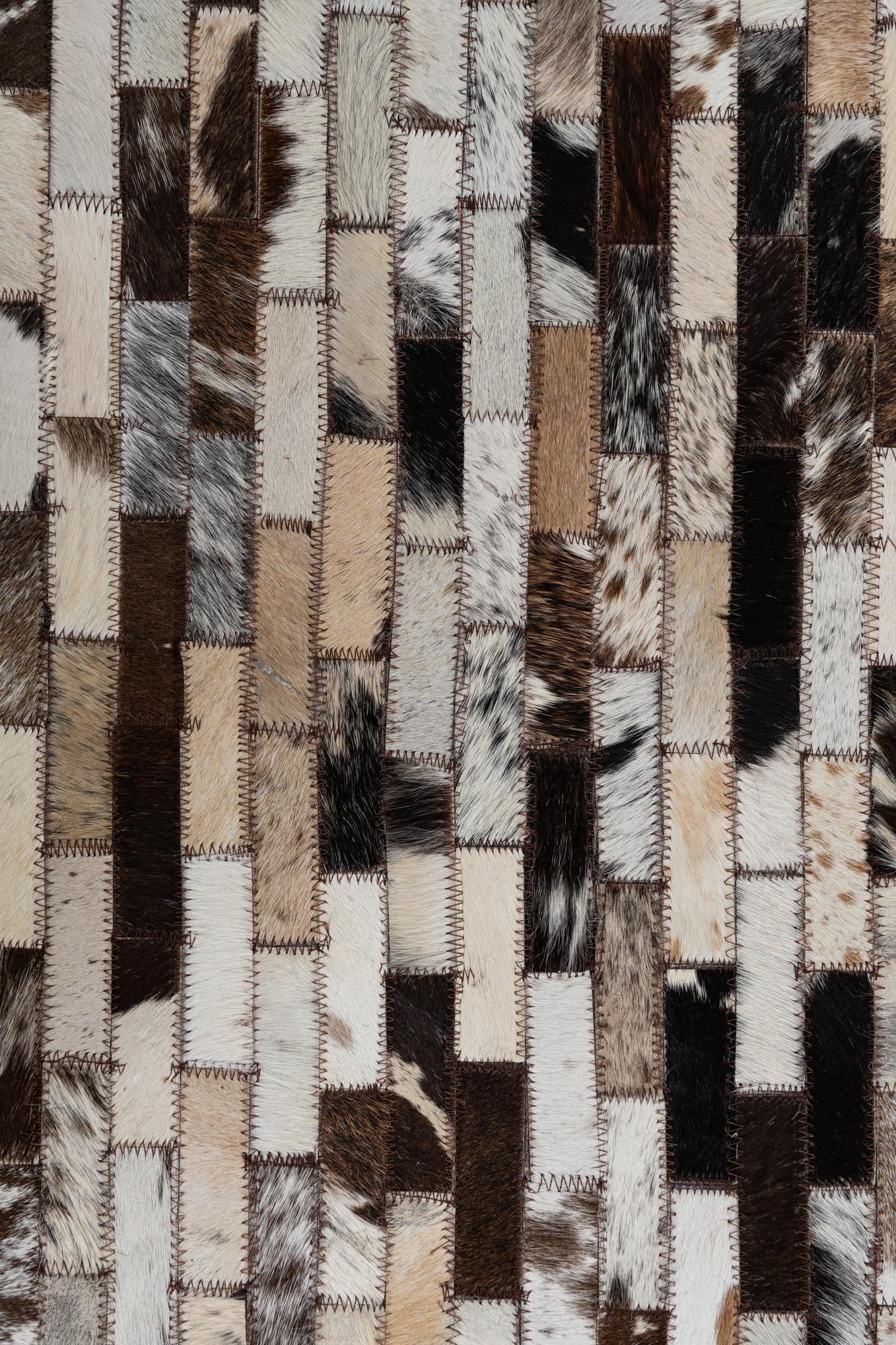 8' 2 x 9' 9 Cowhide Leather Rug