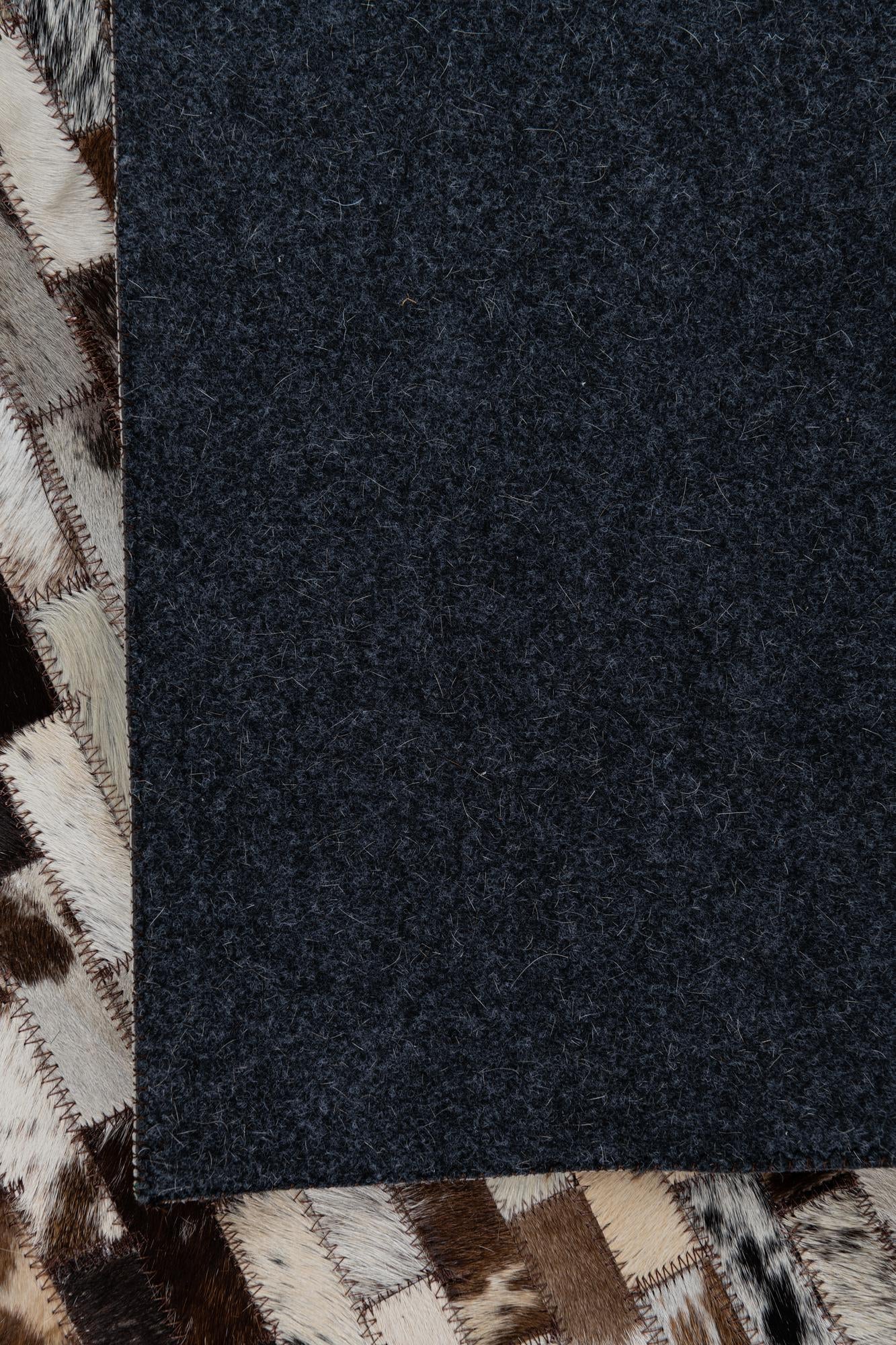 8' 2 x 9' 9 Cowhide Leather Rug