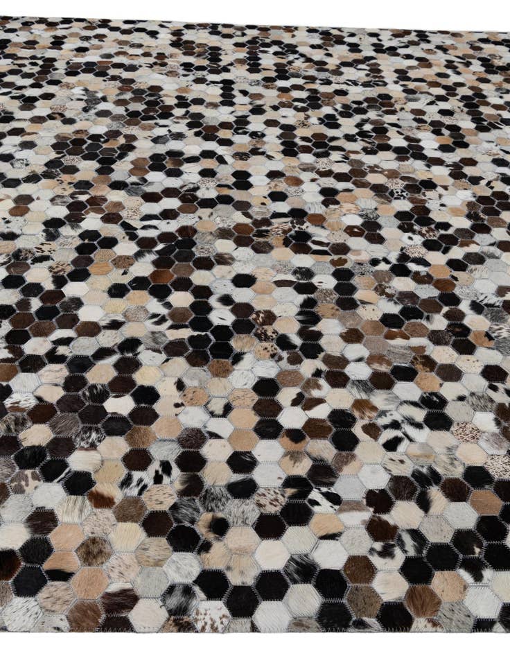 Detail image of 7' 10 x 9' 8 Cowhide Leather Rug