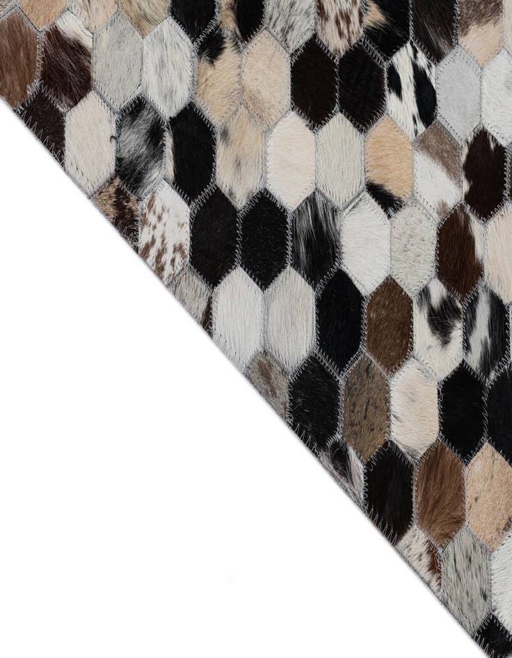 Detail image of 7' 10 x 9' 8 Cowhide Leather Rug