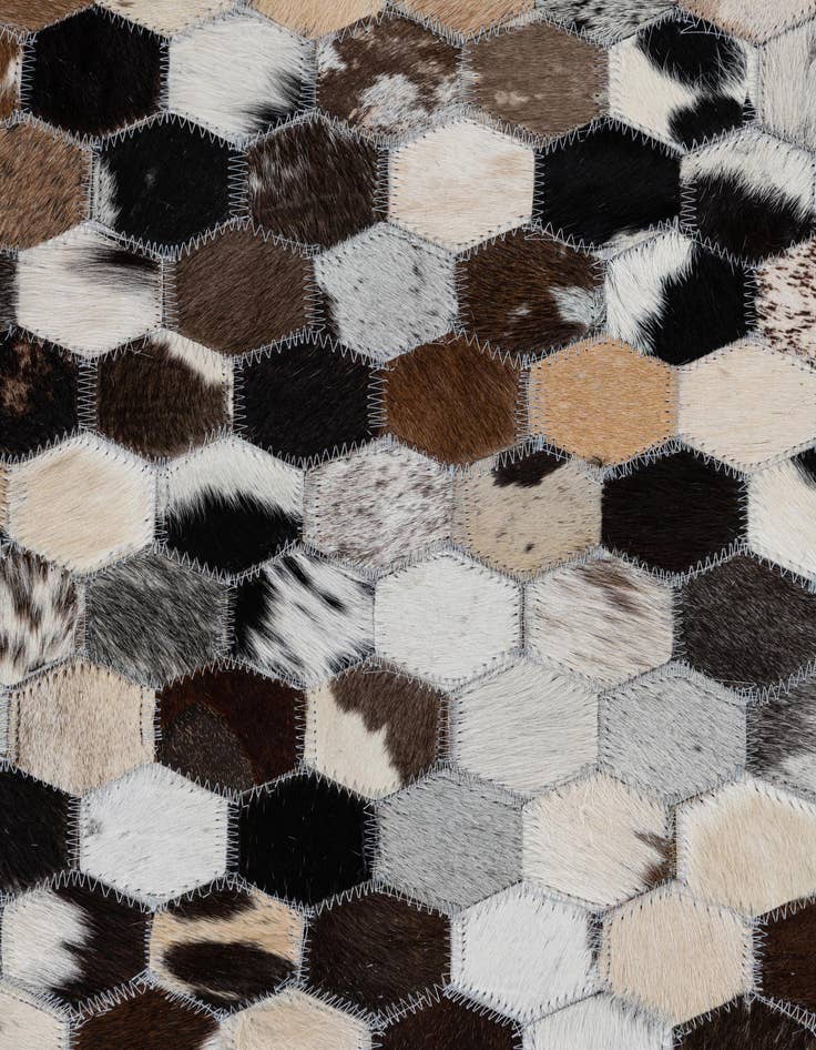 Detail image of 7' 10 x 9' 8 Cowhide Leather Rug