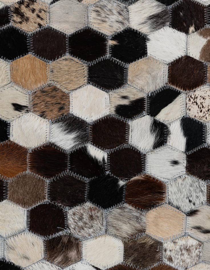 Detail image of 7' 10 x 9' 8 Cowhide Leather Rug