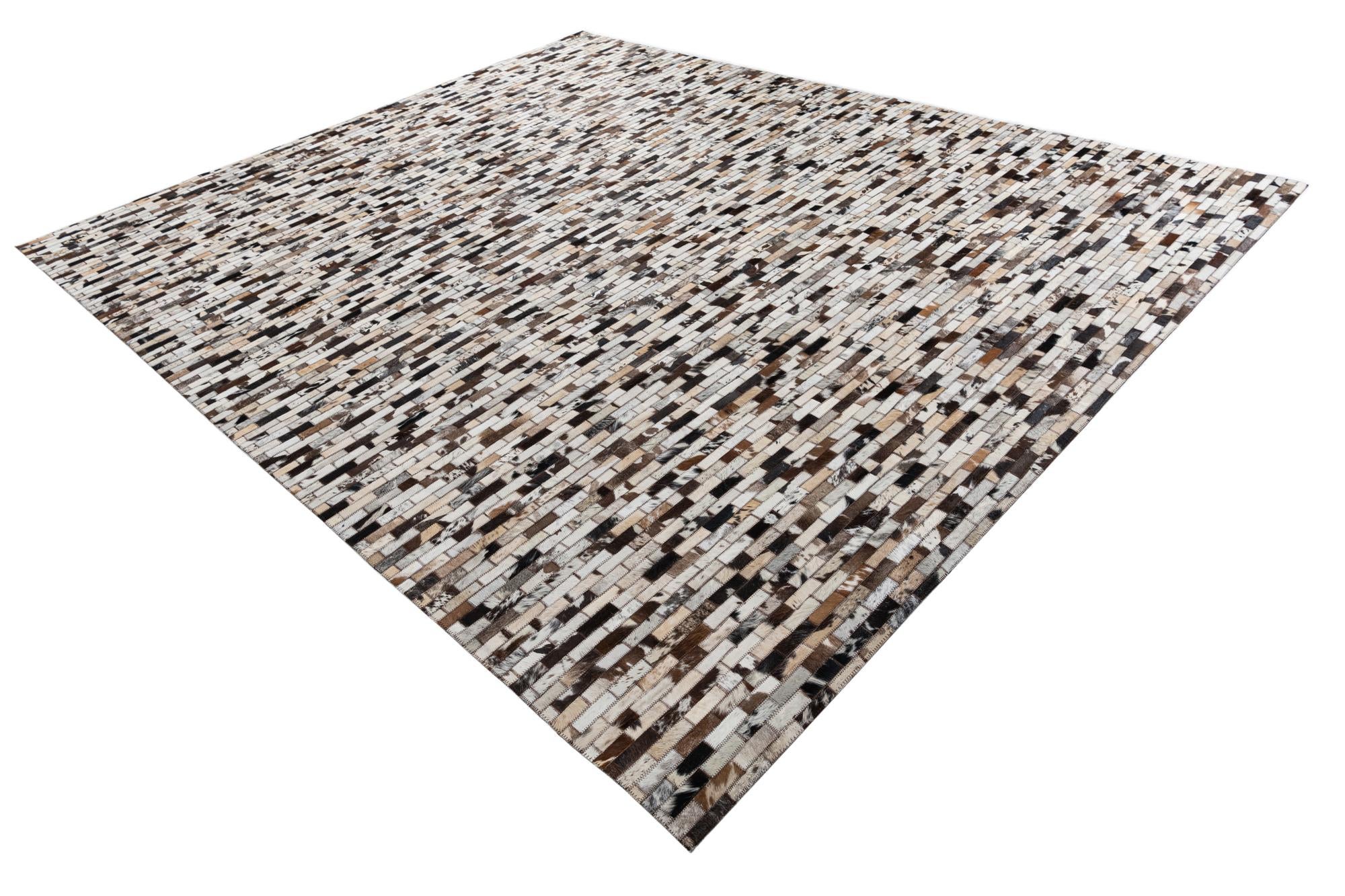 8' 1 x 9' 9 Cowhide Leather Rug
