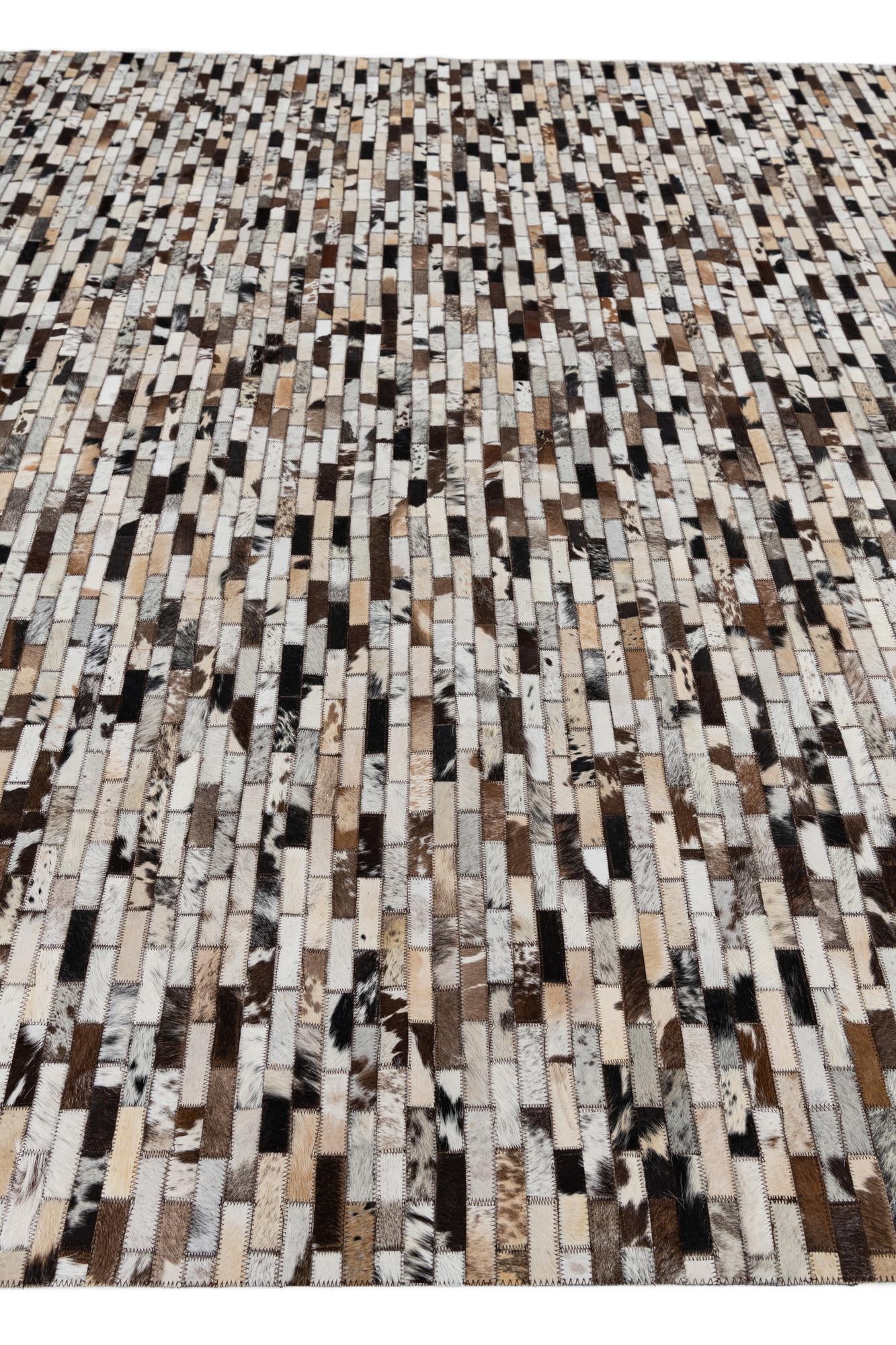 8' 1 x 9' 9 Cowhide Leather Rug