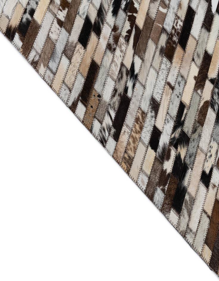 Detail image of 8' 1 x 9' 9 Cowhide Leather Rug