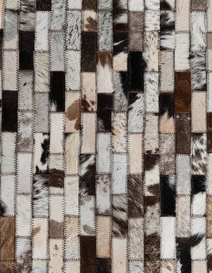 Detail image of 8' 1 x 9' 9 Cowhide Leather Rug