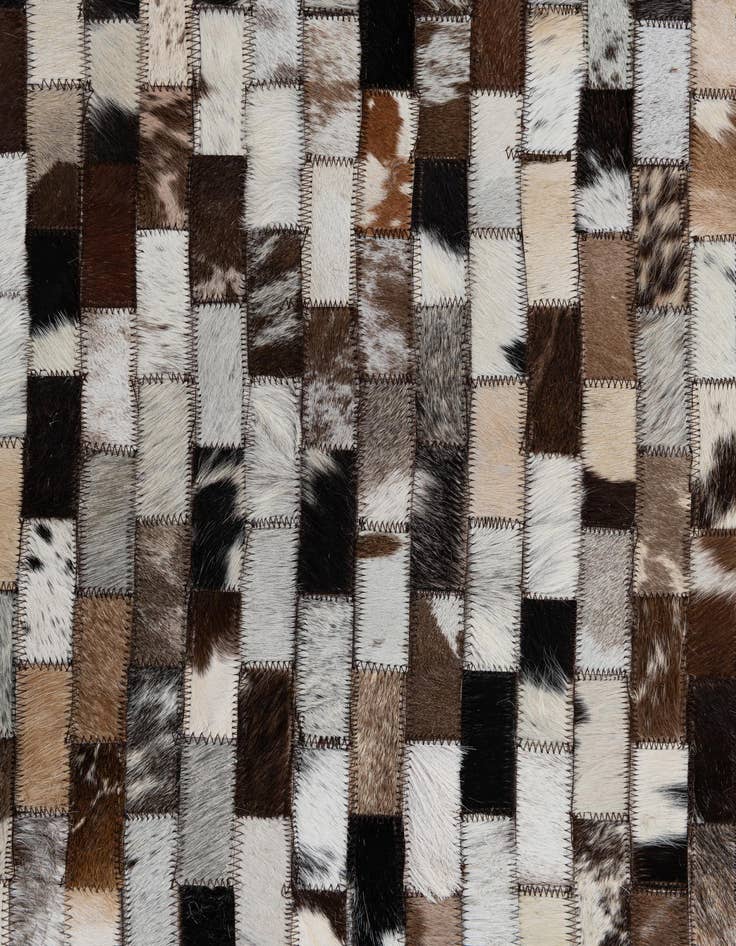 Detail image of 8' 1 x 9' 9 Cowhide Leather Rug