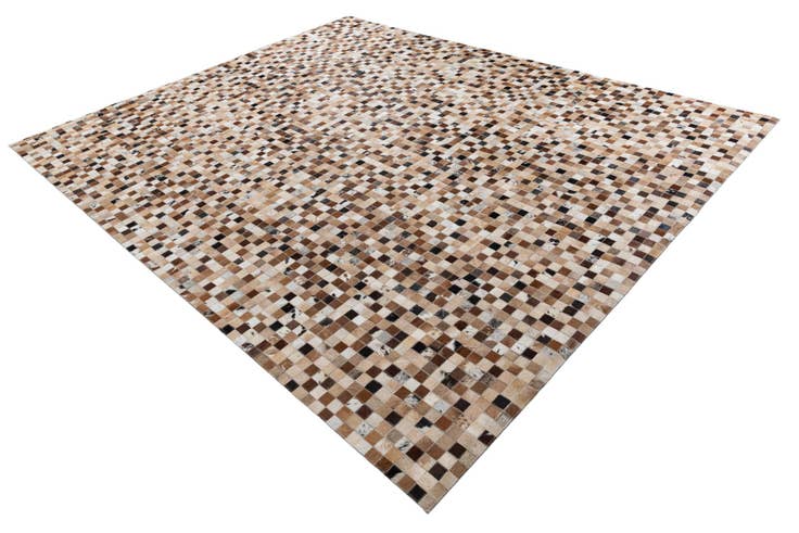 Detail image of 8' x 9' 10 Cowhide Leather Rug
