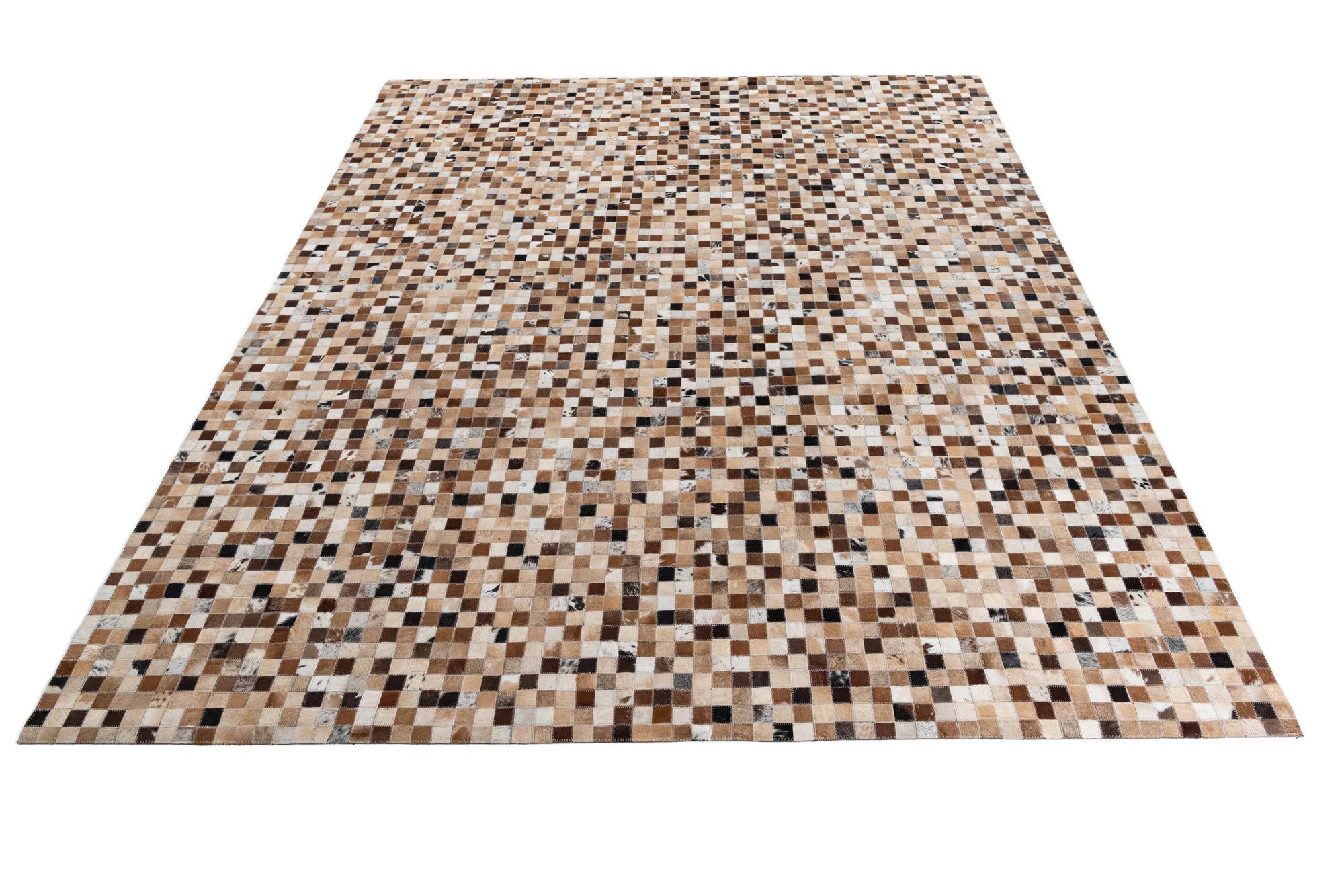 8' x 9' 10 Cowhide Leather Rug