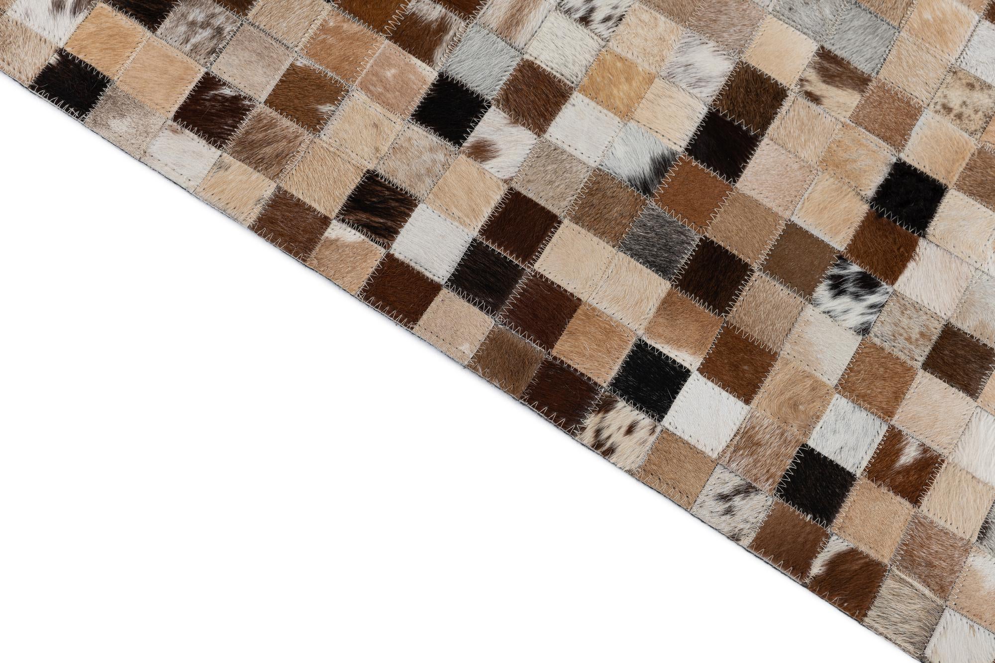 8' x 9' 10 Cowhide Leather Rug