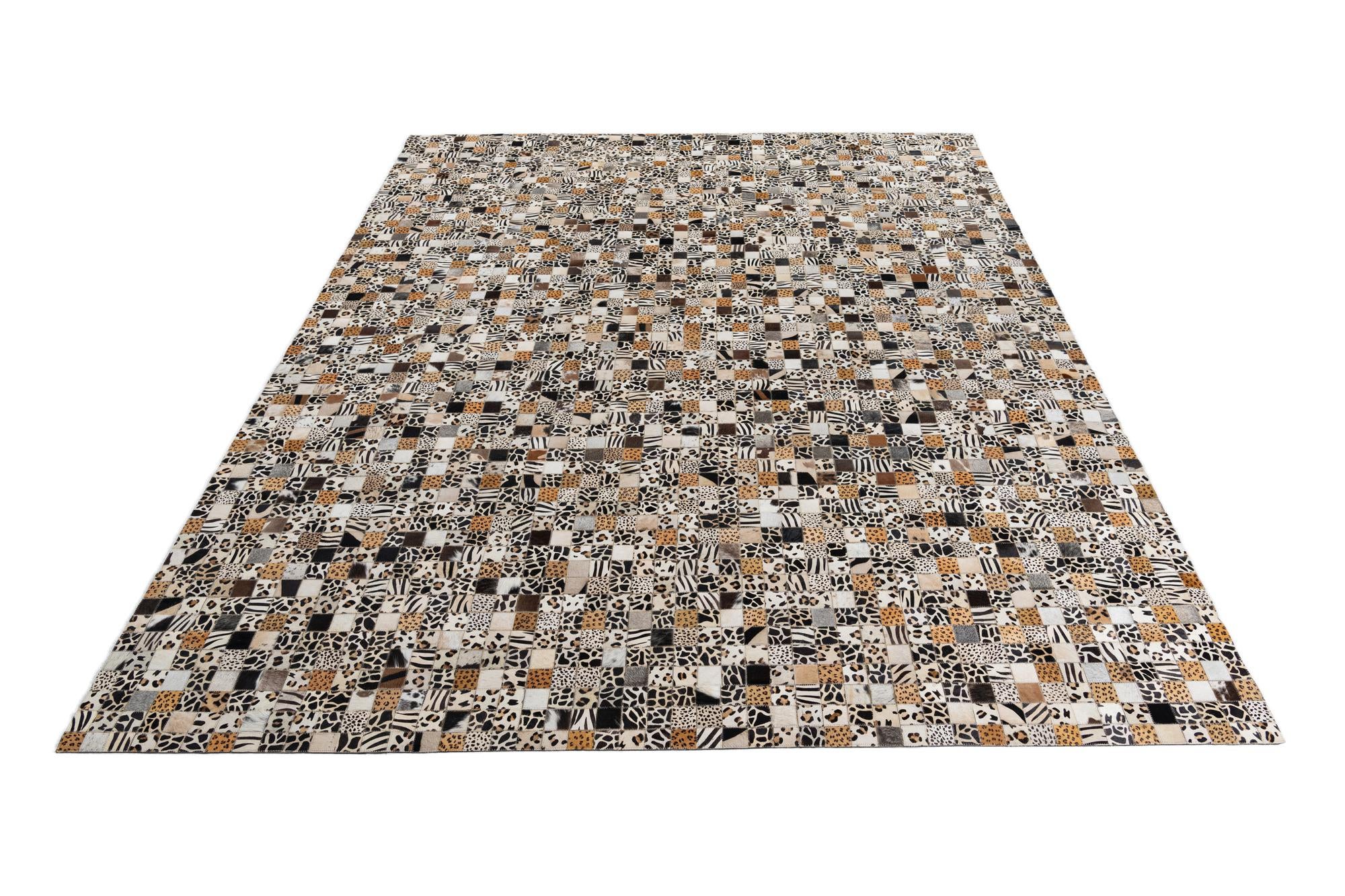 8' x 10' Cowhide Leather Rug