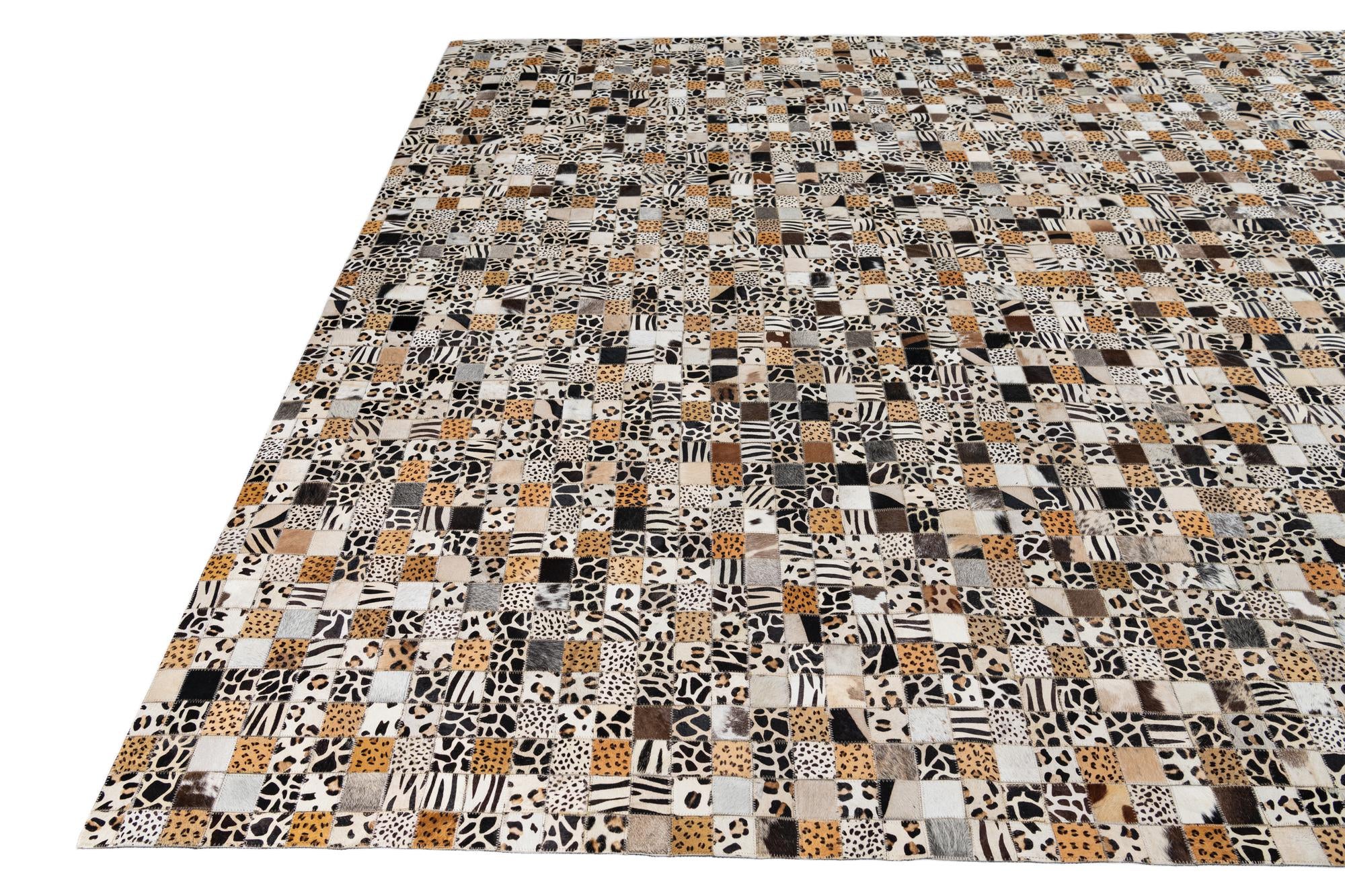 8' x 10' Cowhide Leather Rug