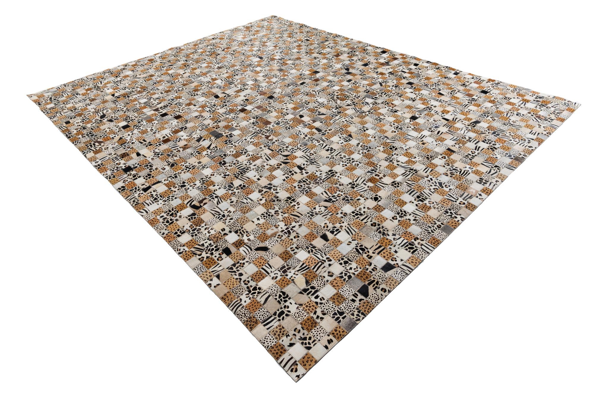 8' 2 x 10' Cowhide Leather Rug