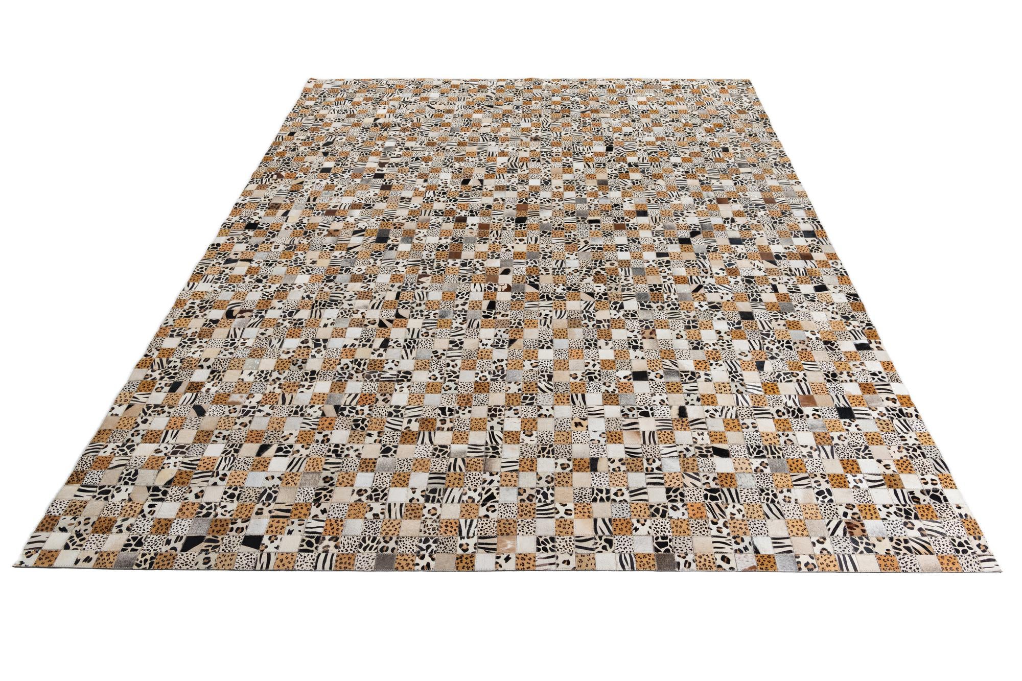 8' 2 x 10' Cowhide Leather Rug