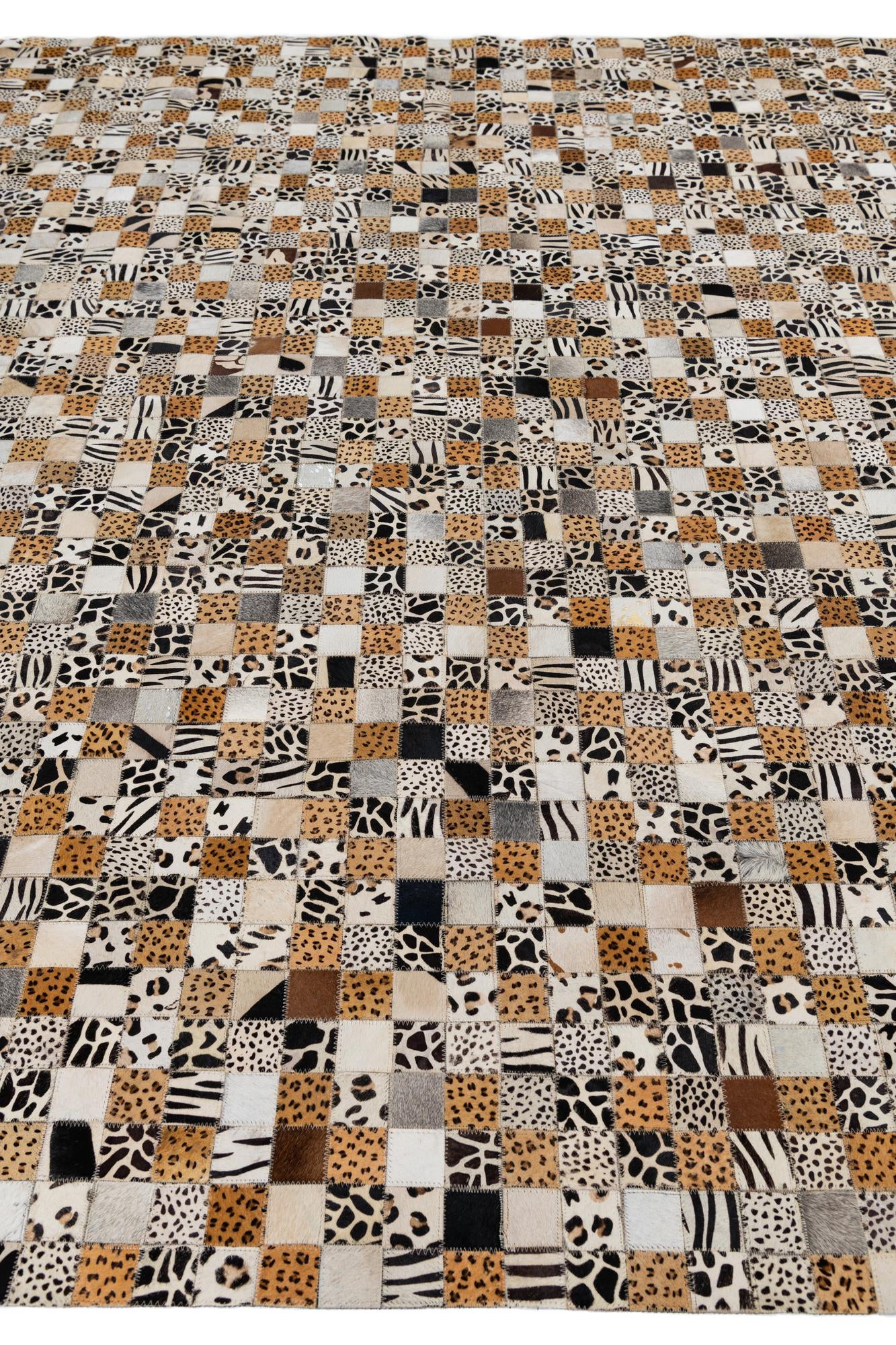 8' 2 x 10' Cowhide Leather Rug