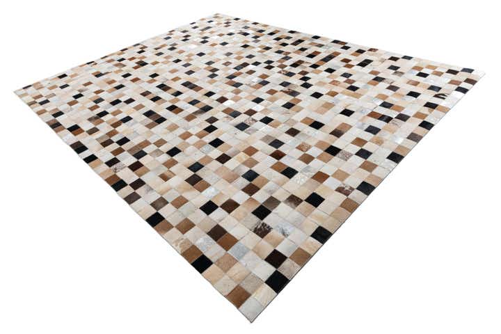 8' 1 x 10' Cowhide Leather Rug