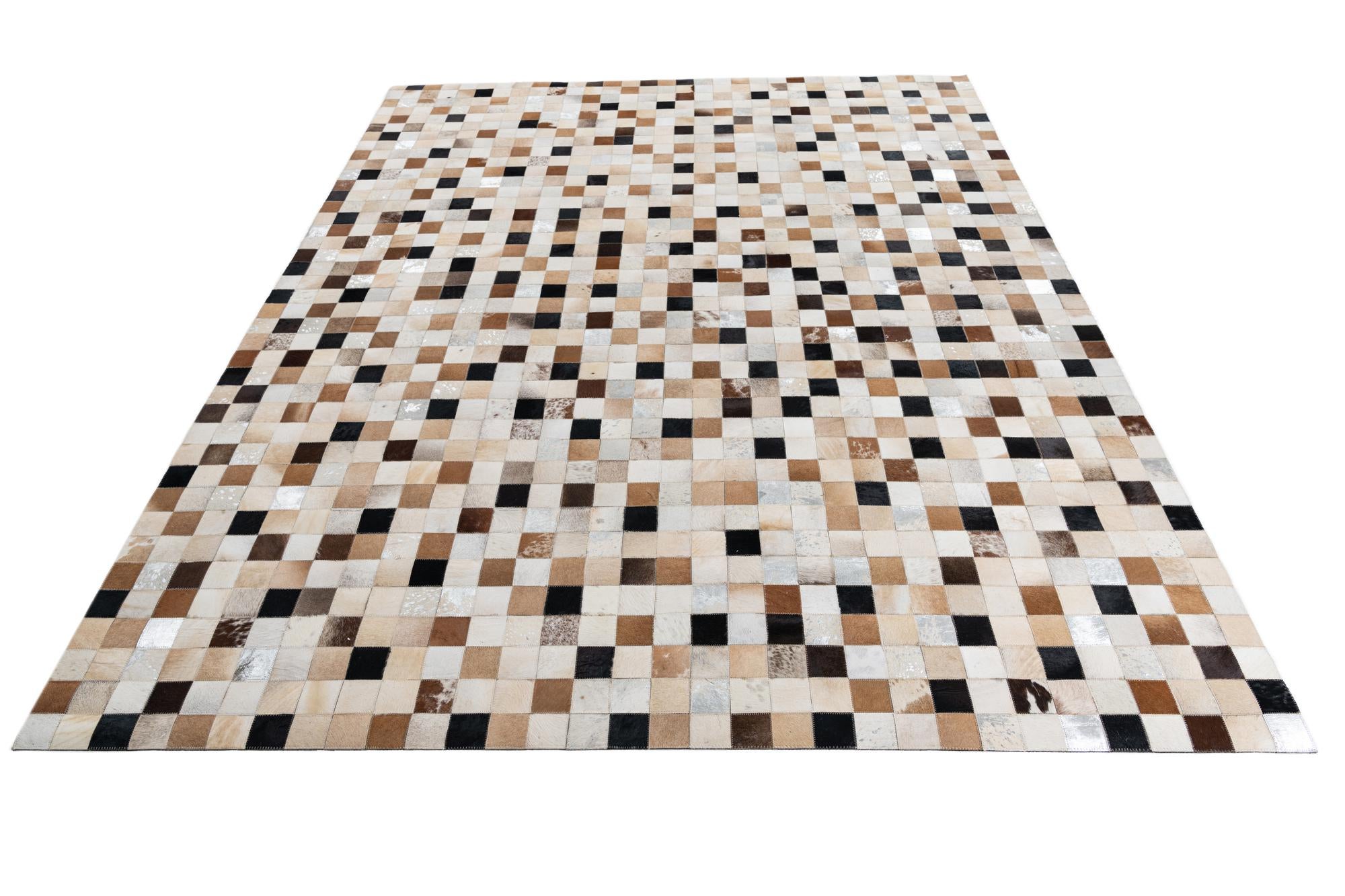 8' 1 x 10' Cowhide Leather Rug