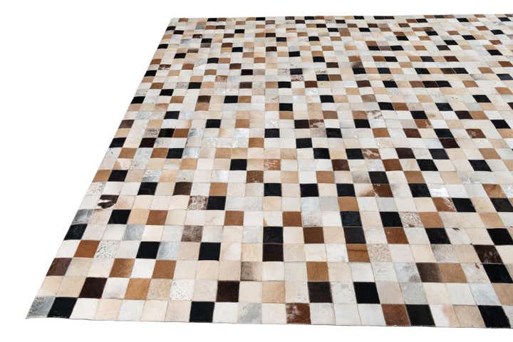 8' 1 x 10' Cowhide Leather Rug