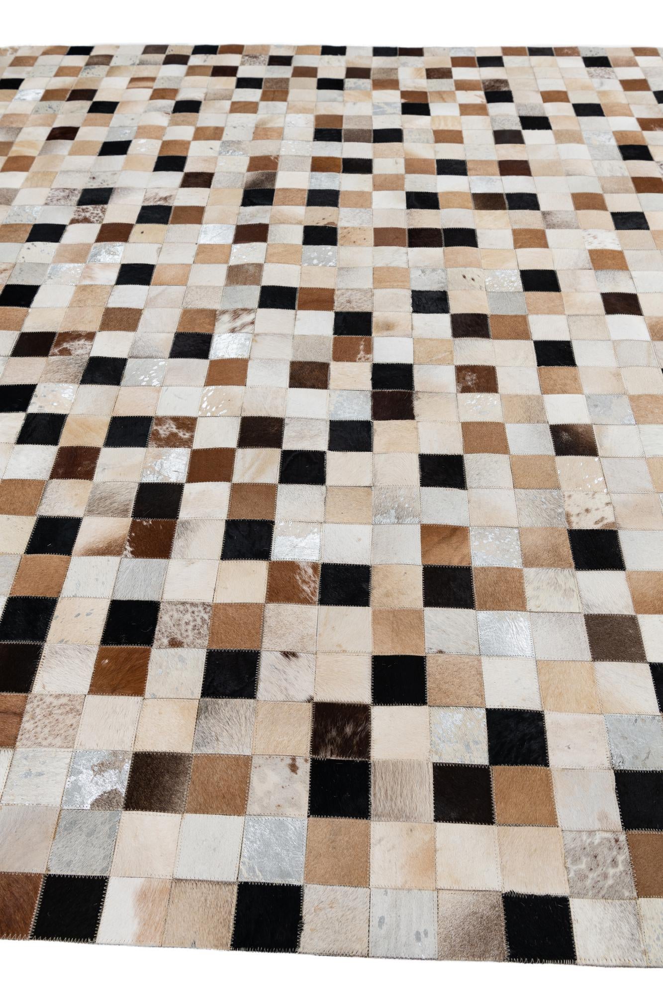 8' 1 x 10' Cowhide Leather Rug