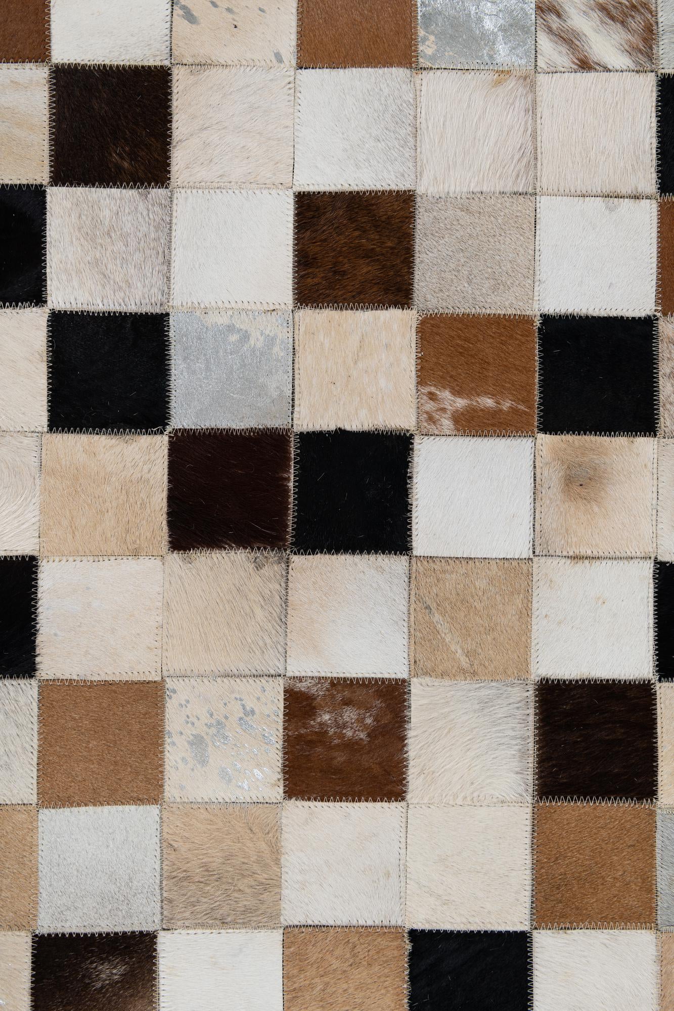 8' 1 x 10' Cowhide Leather Rug