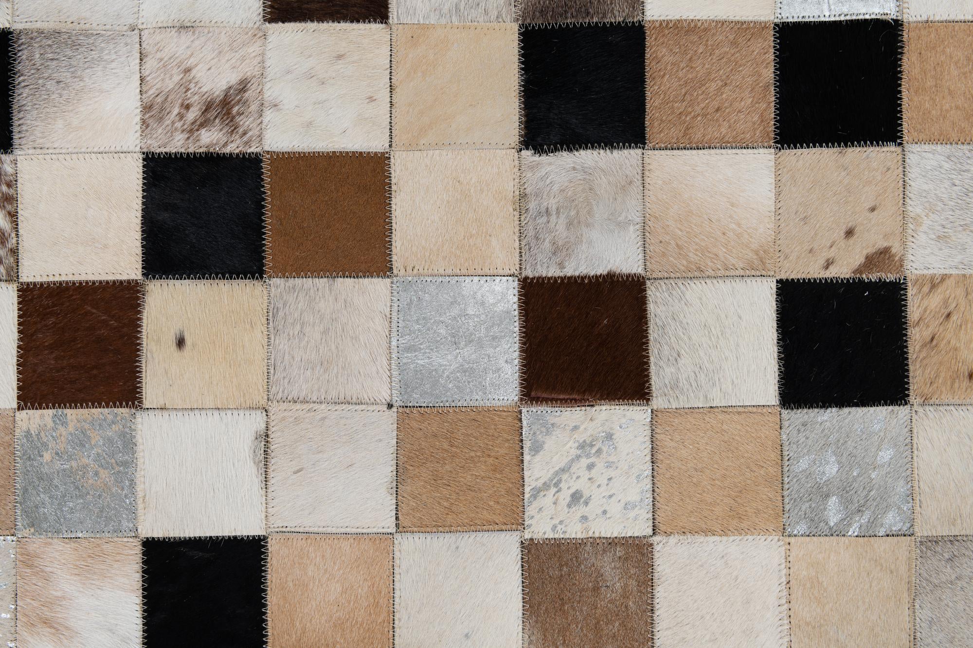 8' 1 x 10' Cowhide Leather Rug