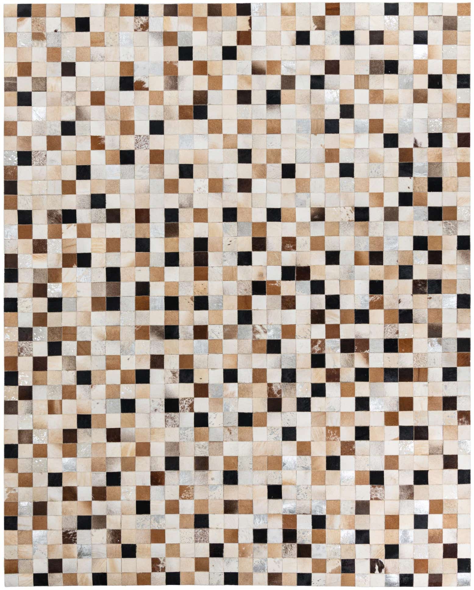 8' 1 x 10' Cowhide Leather Rug