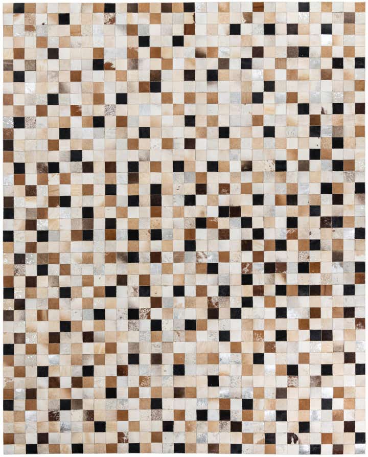 8' 1 x 10' Cowhide Leather Rug