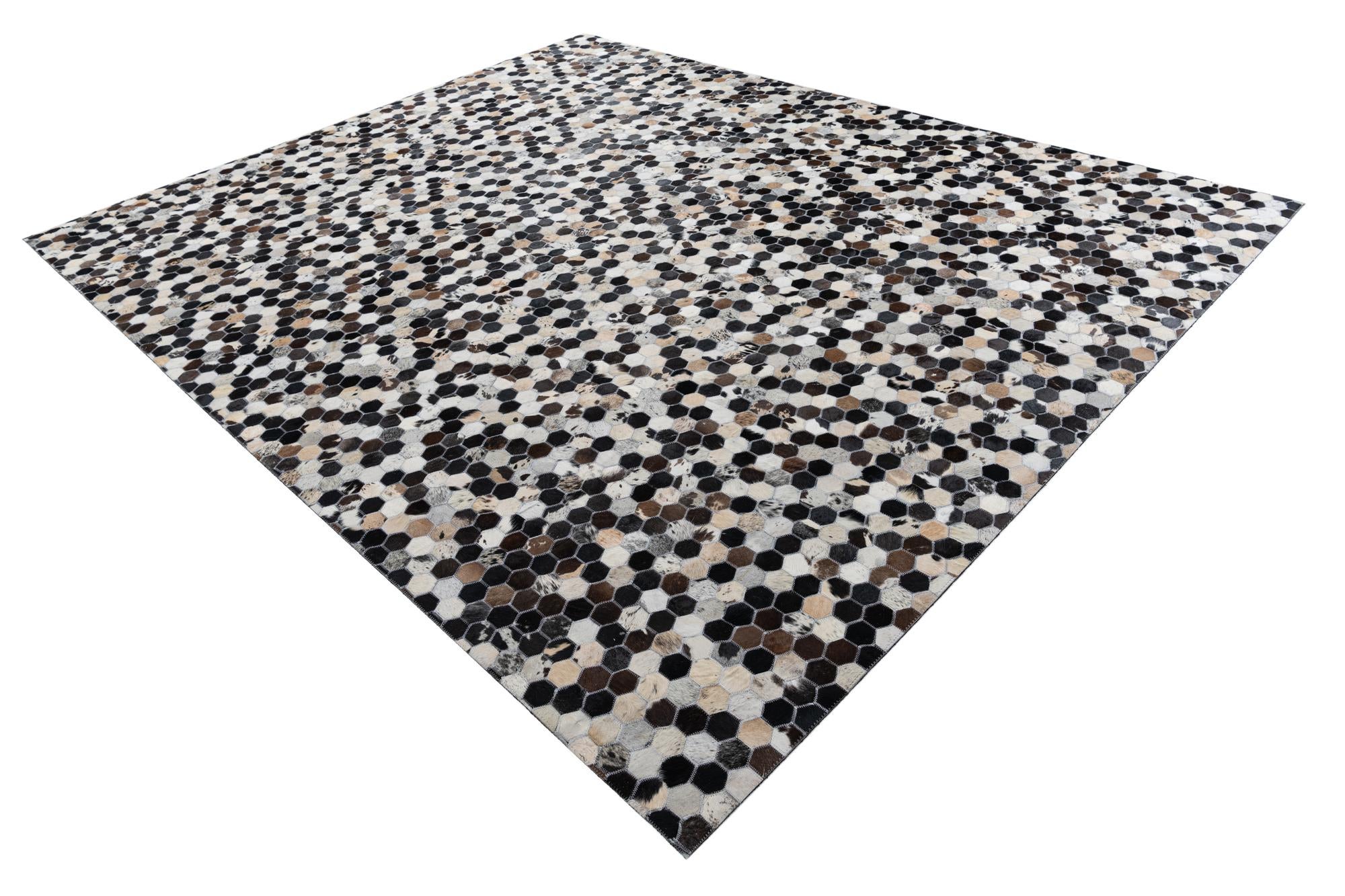 8' x 10' Cowhide Leather Rug