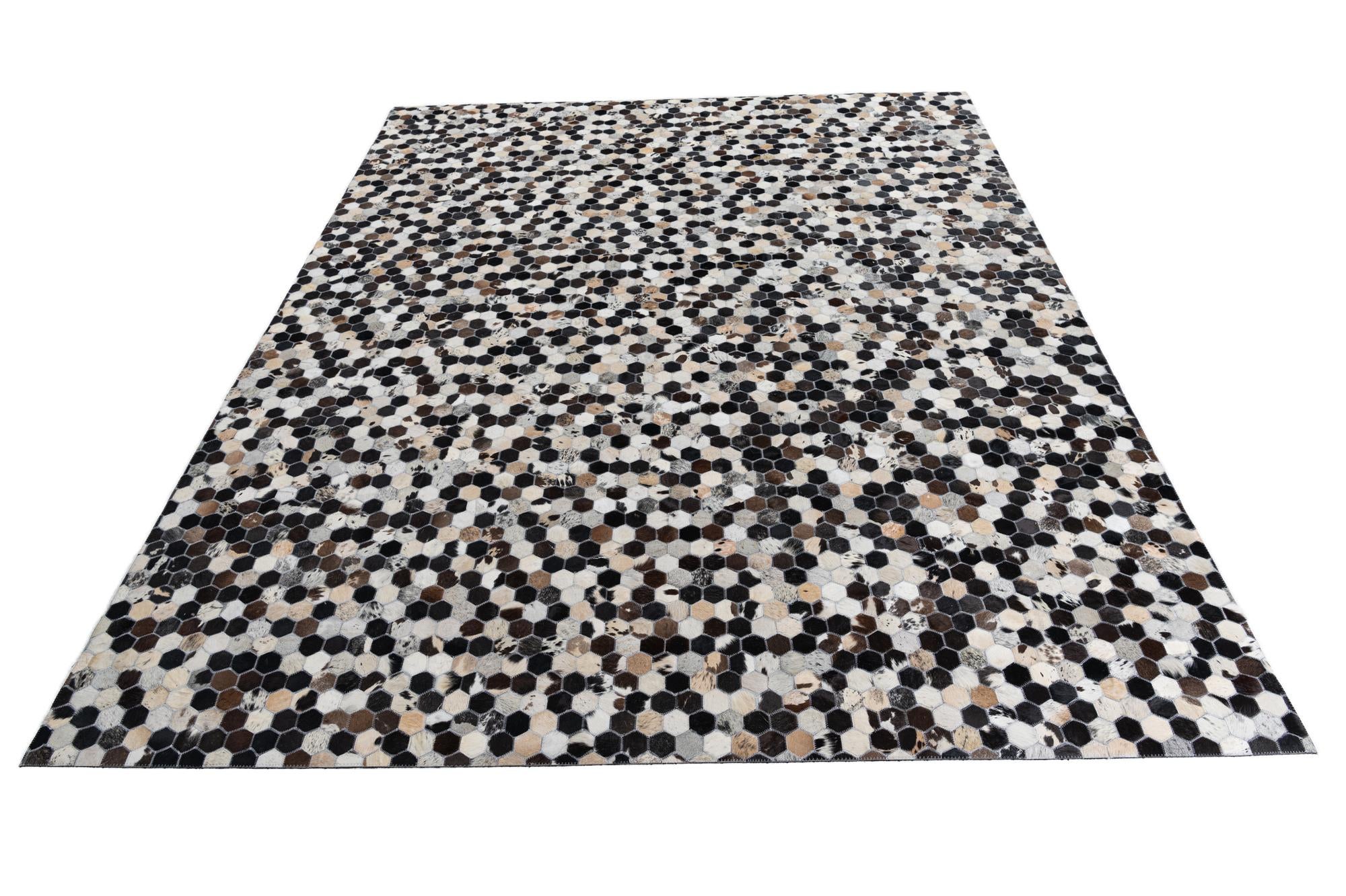 8' x 10' Cowhide Leather Rug