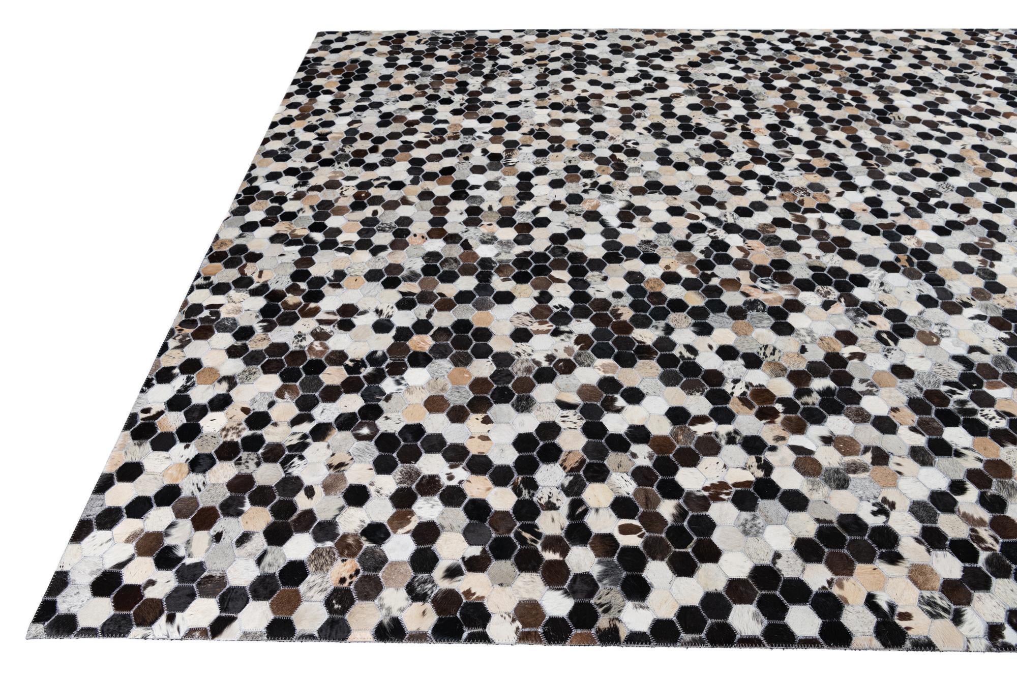 8' x 10' Cowhide Leather Rug