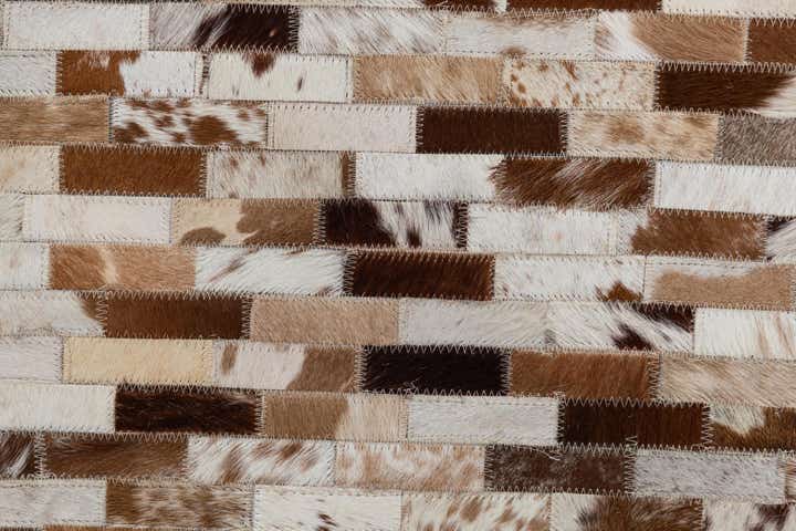 8' 1 x 10' Cowhide Leather Rug