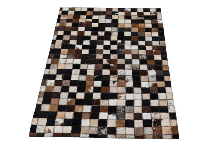 2' 1 x 3' Cowhide Leather Rug