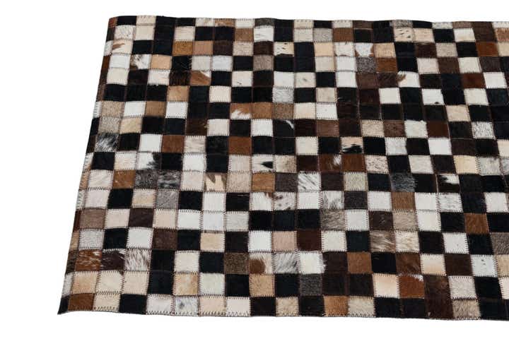 2' 1 x 3' Cowhide Leather Rug