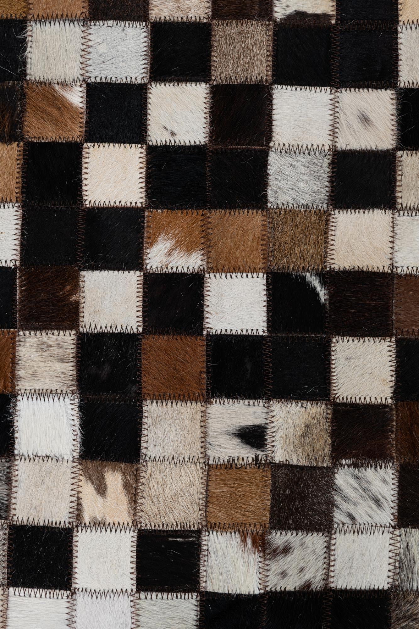 2' 1 x 3' Cowhide Leather Rug