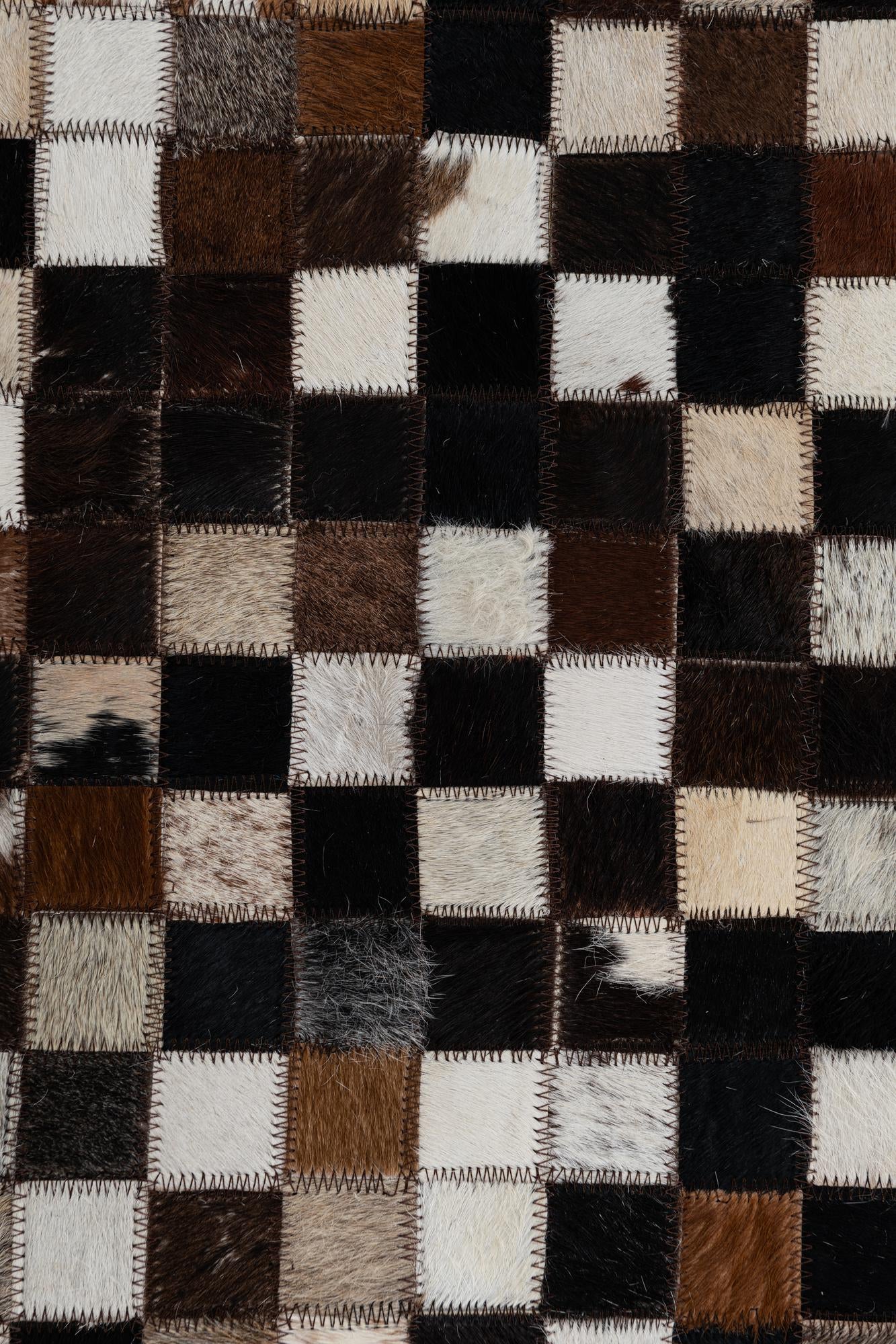 2' 1 x 3' Cowhide Leather Rug