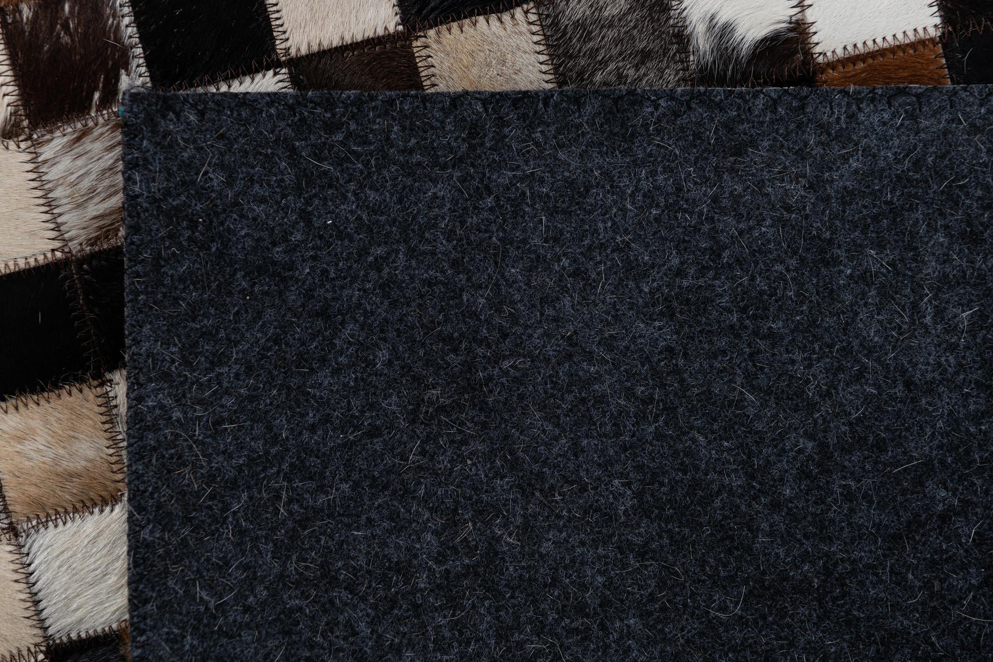 2' 1 x 3' Cowhide Leather Rug