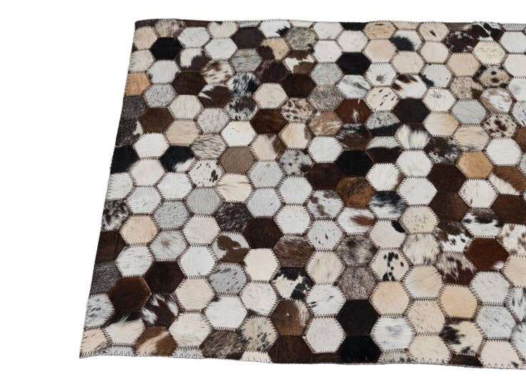 Detail image of 2' 1 x 3' Cowhide Leather Rug