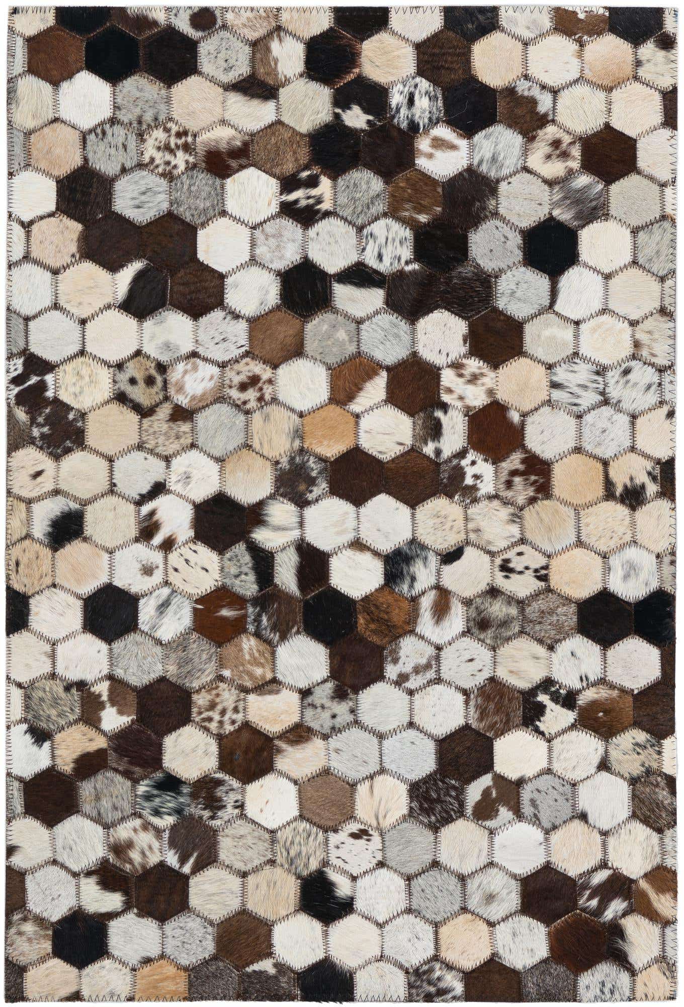 2' 1 x 3' Cowhide Leather Rug
