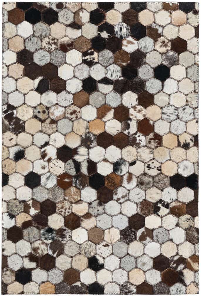 2' 1 x 3' Cowhide Leather Rug