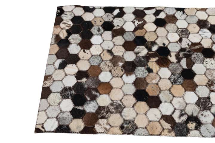 2' x 3' 1 Cowhide Leather Rug