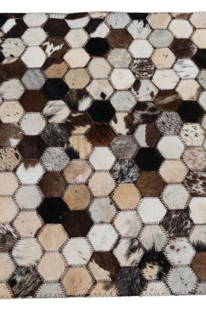 2' x 3' 1 Cowhide Leather Rug