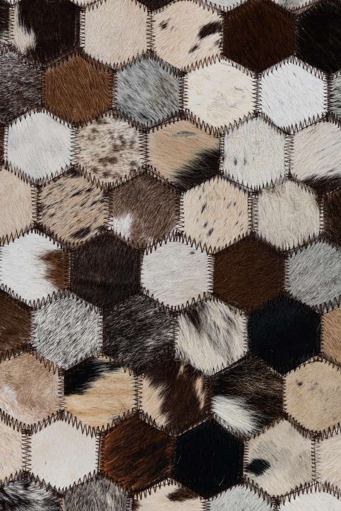 2' x 3' 1 Cowhide Leather Rug