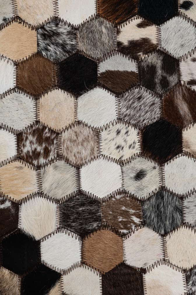 2' x 3' 1 Cowhide Leather Rug