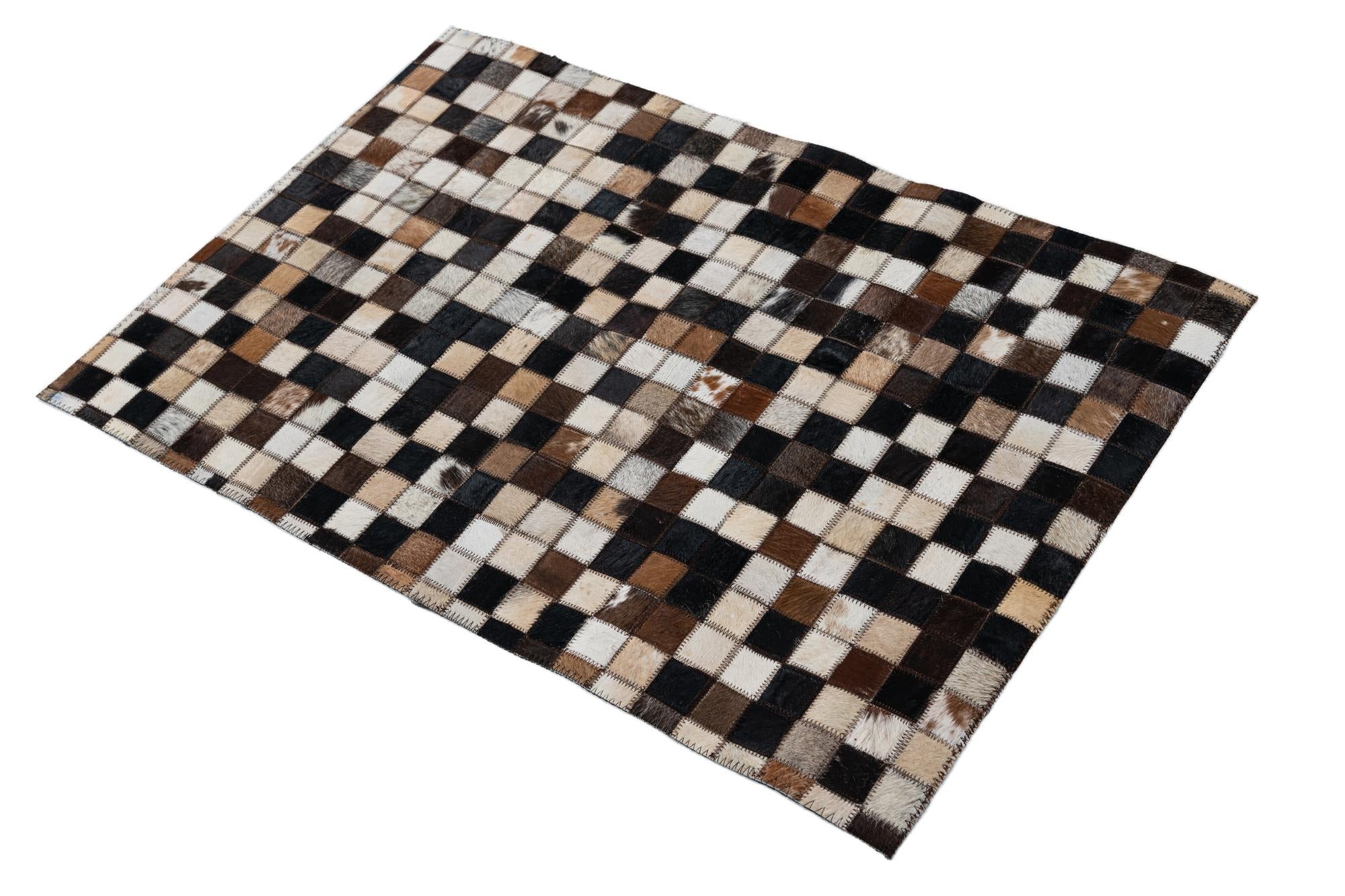 2' x 3' Cowhide Leather Rug
