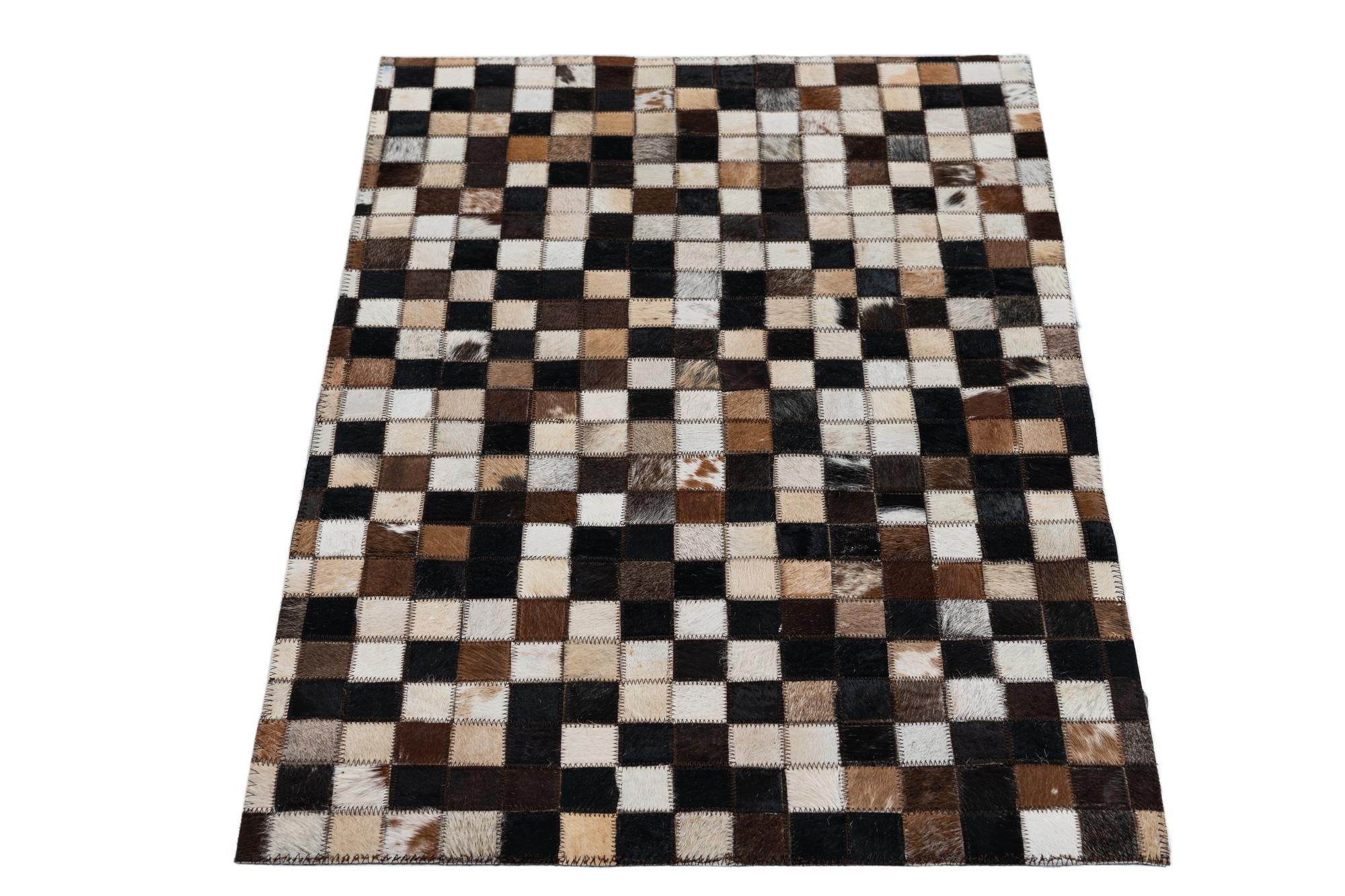 2' x 3' Cowhide Leather Rug