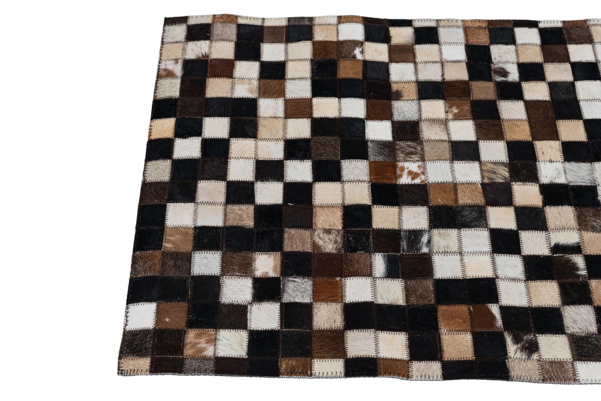 2' x 3' Cowhide Leather Rug