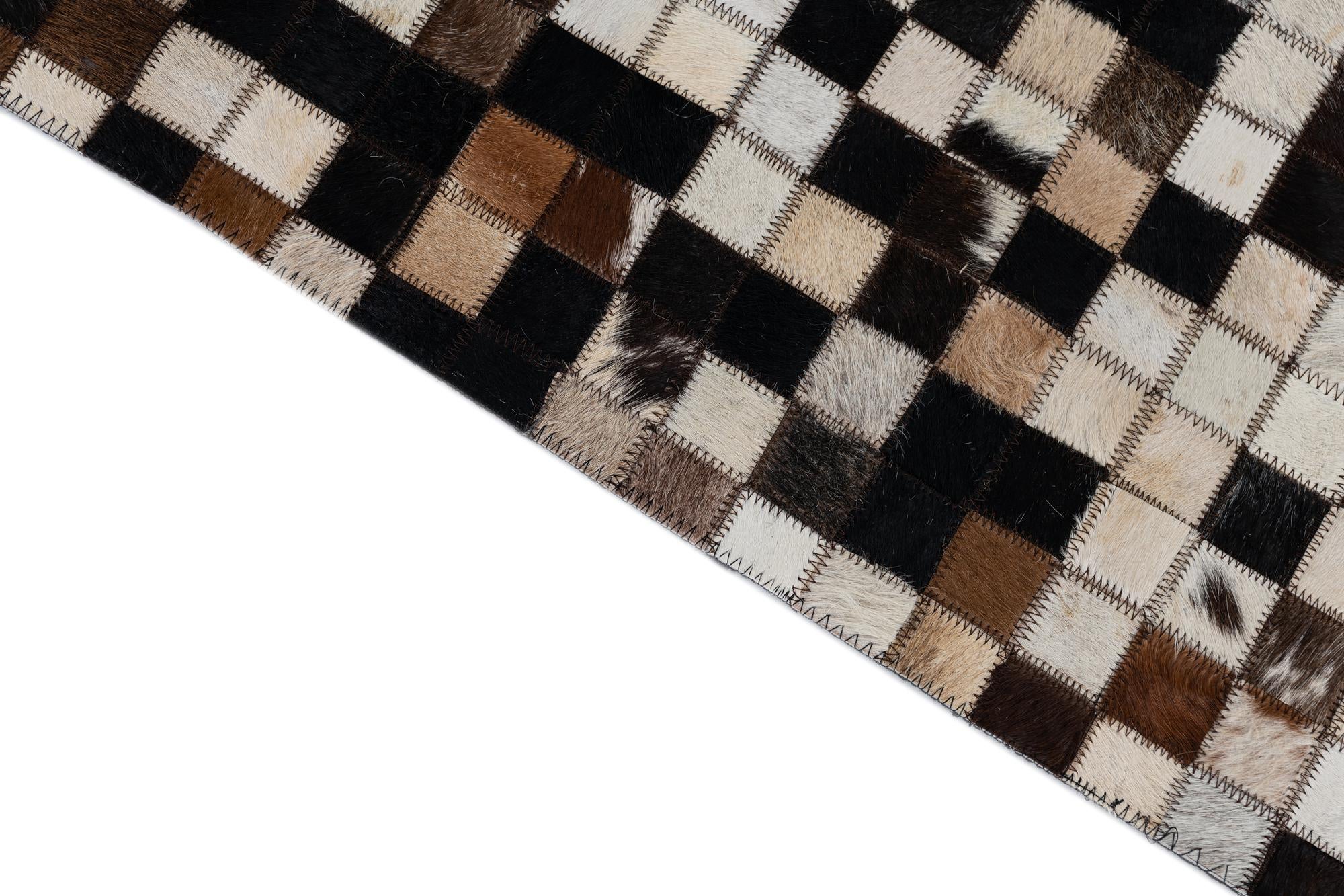 2' x 3' Cowhide Leather Rug